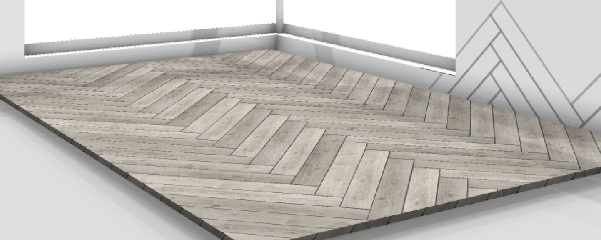 ヘリンボーン調ウッドデッキ